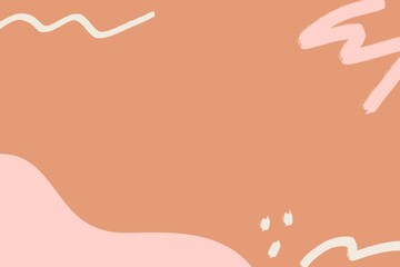 Brown aesthetic Memphis frame background, feminine design