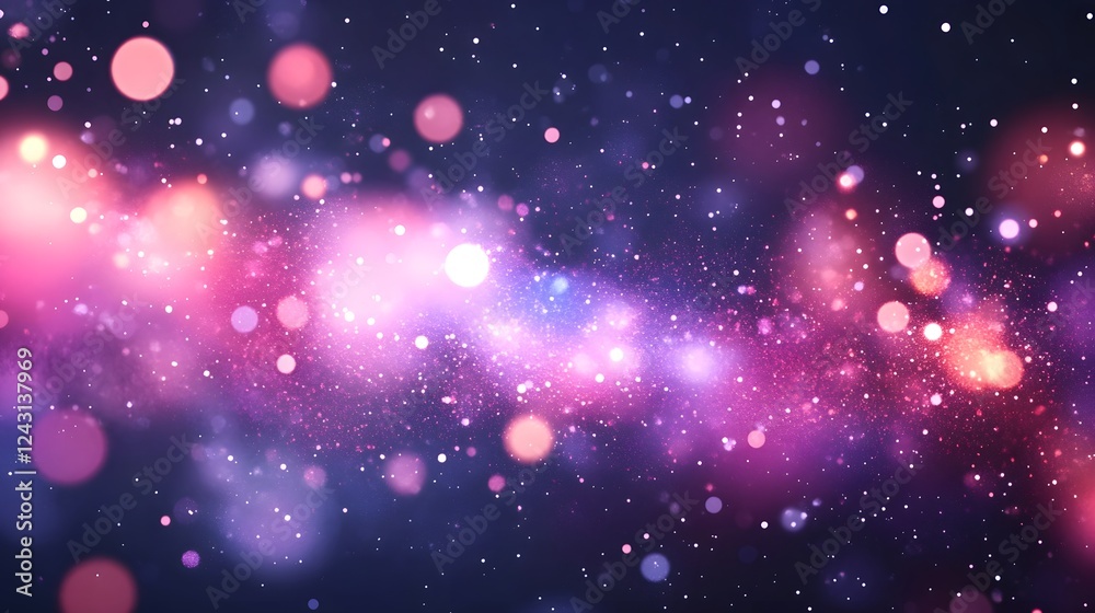 Poster mesmerizing cosmic landscape of glowing nebula and shimmering stars in the mysterious universe vibra