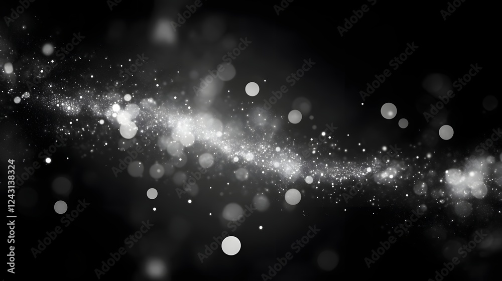 Fototapete mesmerizing cosmic sparkle radiant glowing galactic particles in ethereal night sky background dazzl