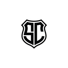 SC monogram logo design letter text name symbol monochrome logotype alphabet character simple logo