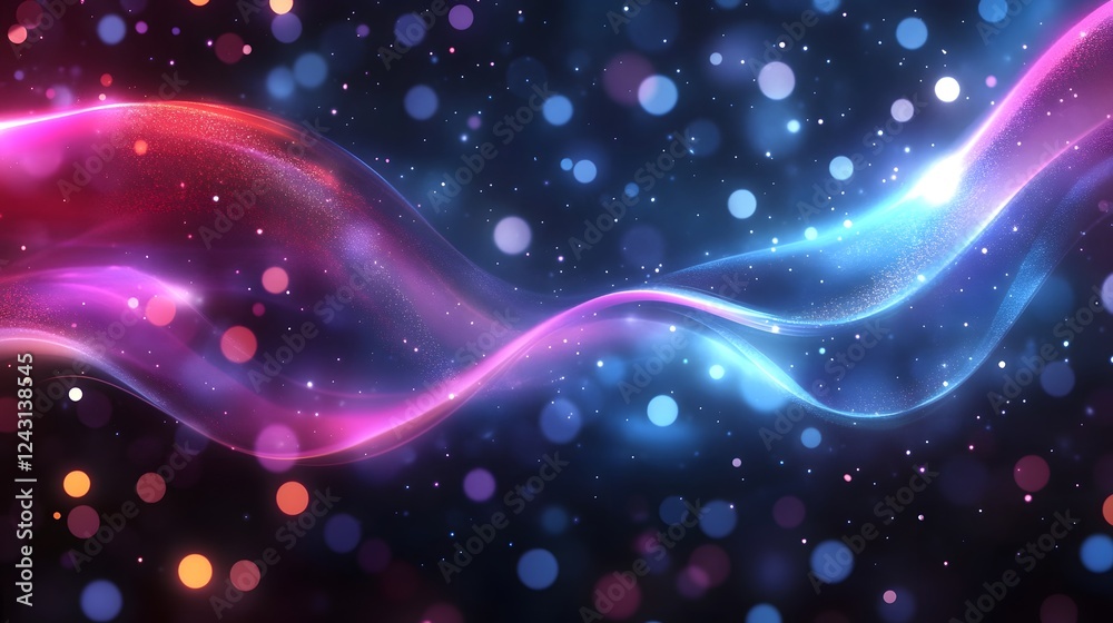 Leinwandbilder mesmerizing cosmic waves of ethereal vibrant galaxy glow against a starry night sky surreal abstract