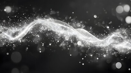 Fototapeta premium Mesmerizing cosmic wave of shimmering light and energy in abstract digital art Ethereal futuristic and visually captivating composition of dynamic light particles plasma and fluid motion