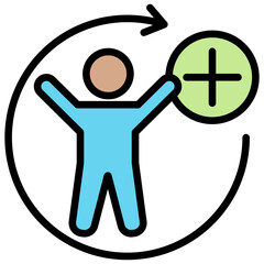 Rehabilitation Outline Color Icon