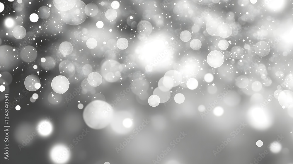 Leinwandbilder Mesmerizing snowflake blizzard against a soft defocused monochromatic winter background with a magical ethereal atmosphere  The delicate sparkling snowflakes create a captivating serene