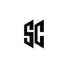 SC monogram logo design letter text name symbol monochrome logotype alphabet character simple logo