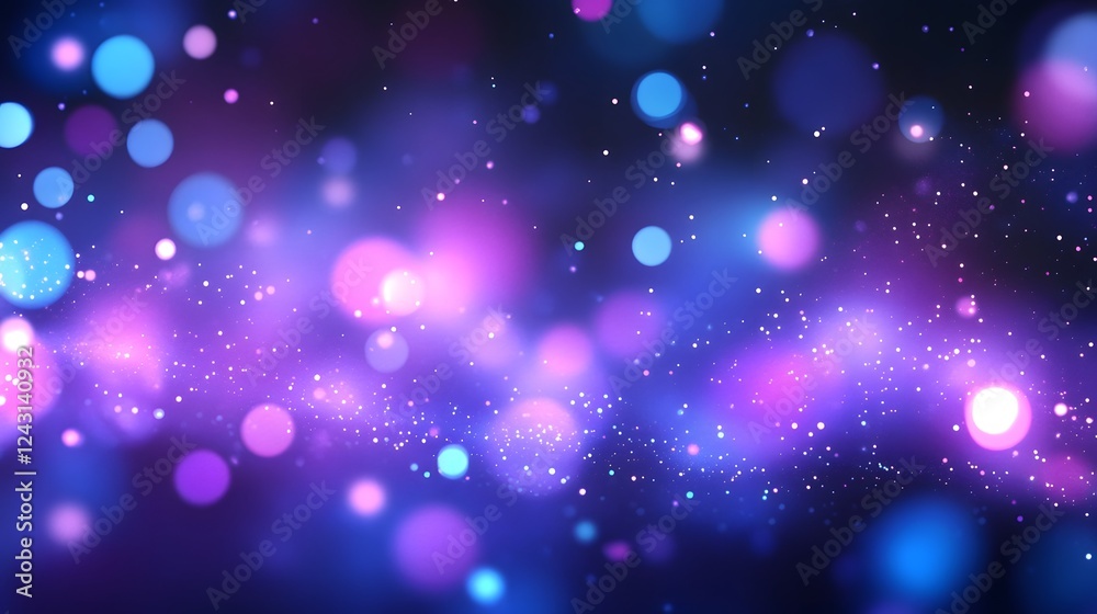 Aufkleber shimmering cosmic shimmer mesmerizing glowing nebula and starry galaxy in dreamlike purple and blue 