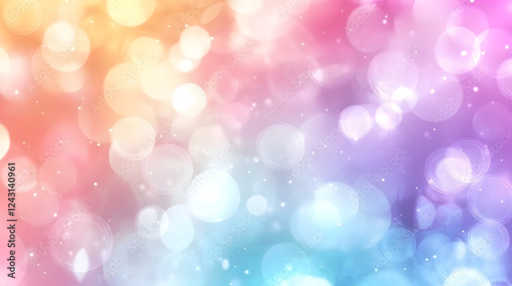 Poster Shimmering glowing and vibrant abstract background with defocused colorful bokeh lights gradient patterns and a magical ethereal atmosphere  This stunning digital graphic can be used as a festive