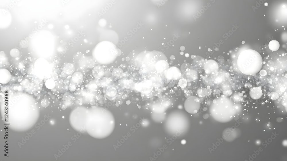 Aufkleber Shimmering glittery gray monochrome abstract background with sparkling lights luminous glowing particles and a dreamy ethereal atmosphere  Perfect for winter holiday or celebratory themes