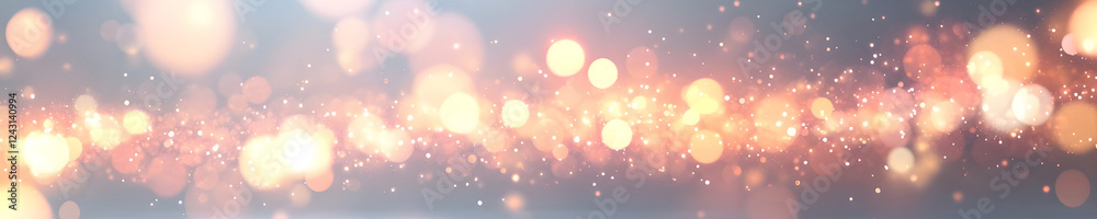 Poster Shimmering glowing lights creating a dazzling luminous bokeh effect in an abstract textured background  This image evokes a sense of magic wonder and for use in holiday party