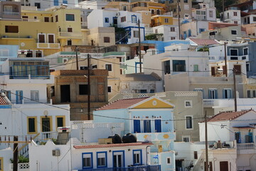 Fototapeta premium The Greek island of Karpathos surrounded by the Mediterranean Sea
