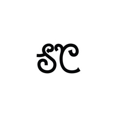 SC monogram logo design letter text name symbol monochrome logotype alphabet character simple logo