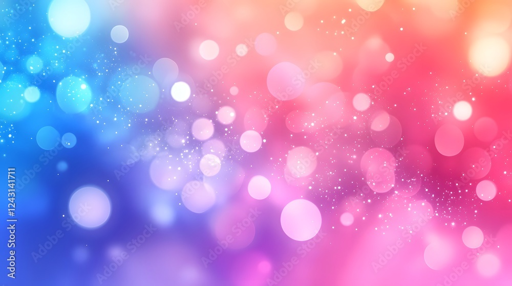 Fototapete Vibrant and mesmerizing abstract background with blurred colored lights sparkling glitter and gradient effect
