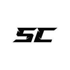SC monogram logo design letter text name symbol monochrome logotype alphabet character simple logo