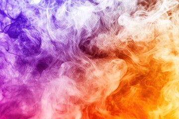Abstract colorful smoke swirls on black background.