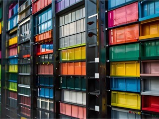 Fototapeta premium container cargo freight containers in the port
