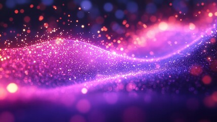 Sparkling pink glitter texture with soft glow digital art abstract background dreamy environment close-up view