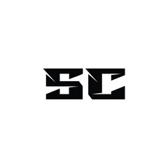 Obraz premium SC monogram logo design letter text name symbol monochrome logotype alphabet character simple logo