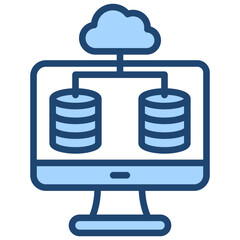 Cloud Computing Blue Icon