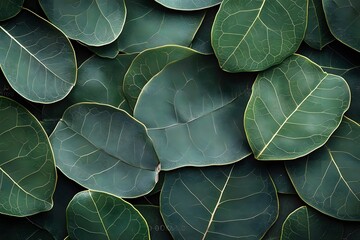 Fototapeta premium Green Leaf Texture, Nature's Design