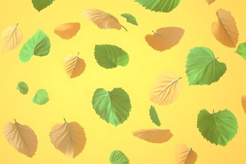 Obraz premium Falling Leaves: Autumn's Gentle Descent