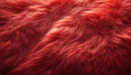 Fototapeta premium Red Fur Texture Deep Crimson Hues Soft Fibers