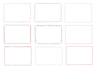 水彩風　シンプル　くすみカラー　四角いフレーム　枠セット