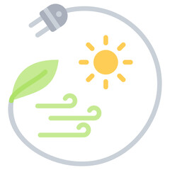 Renewable Energy Flat Icon