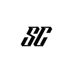 SC monogram logo design letter text name symbol monochrome logotype alphabet character simple logo