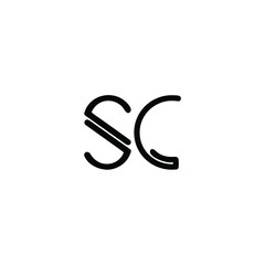 Fototapeta premium SC monogram logo design letter text name symbol monochrome logotype alphabet character simple logo