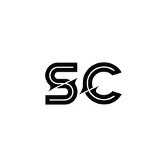SC monogram logo design letter text name symbol monochrome logotype alphabet character simple logo