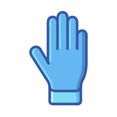 Obraz premium Medical Glove Icon in blue color with flat design style