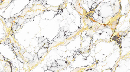 Obraz premium White marble texture background with golden veins, luxury interior design