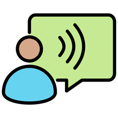 Speech Pathology Outline Color Icon