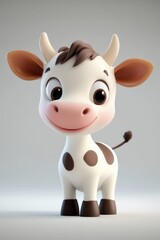 little cartoon cow. Selective focus