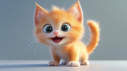 little cartoon cat. Selective focus