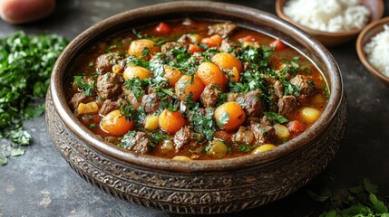 A Moroccan tagine with lamb and apricots