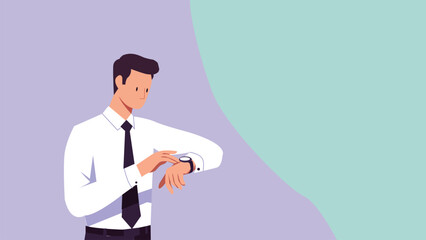 Businessman Checking Smartwatch for Time Management