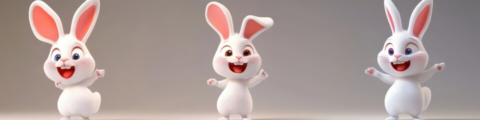 Obraz premium little cartoon rabbit. Selective focus