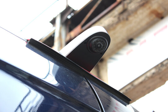 Truck rear view camera. All-round visibility. Rear View Camera. Back up camera on tailgate. Van Cargo rear view camera 