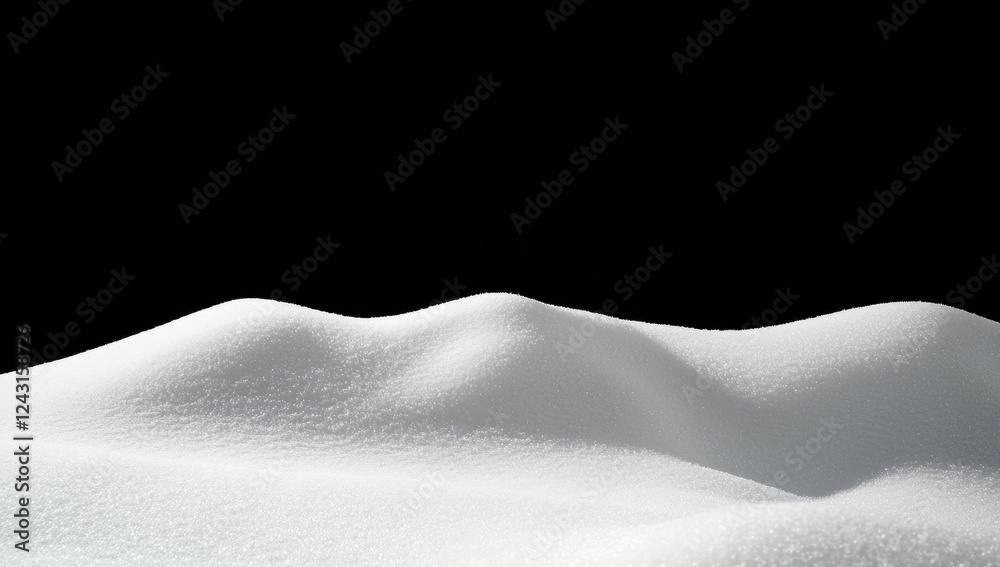 Poster Snowdrift creating undulating shapes on black background