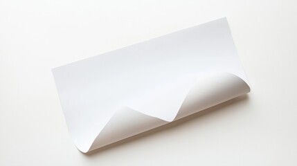 White Blank Folded Paper on Off-White Background