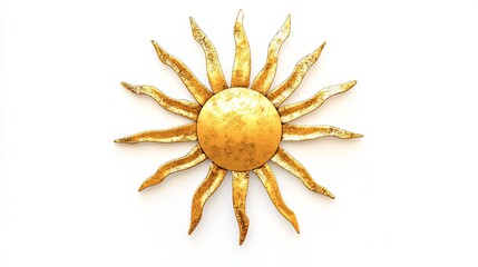 Minimalist sun-shaped ornament on a white background, Argentina National Day.