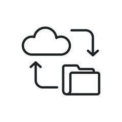 Data transfer thin line icons. Perfect pixel on transparent background