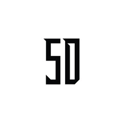 SD monogram logo design letter text name symbol monochrome logotype alphabet character simple logo