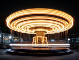 Illuminated Carousel: A Dazzling Night Spectacle