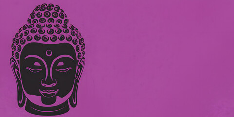 Pink Buddha Head Background For Copy