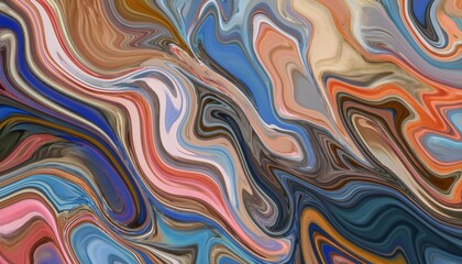 Obraz premium Abstract Swirling Liquid Marble Texture Background Colorful Paint Mixing Design