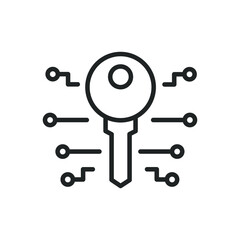 Encryption thin line icons. Perfect pixel on transparent background
