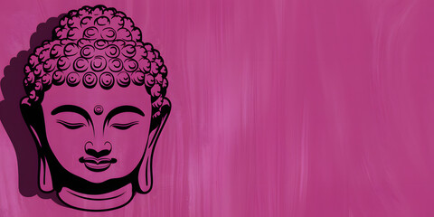 Fototapeta premium Pink Buddha Head Background For Copy