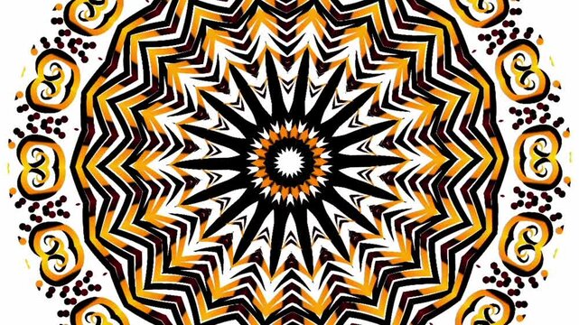 caleidoscope classic gradient circle flower art pattern of traditional tenun batik ethnic dayak ornament for animation ads	